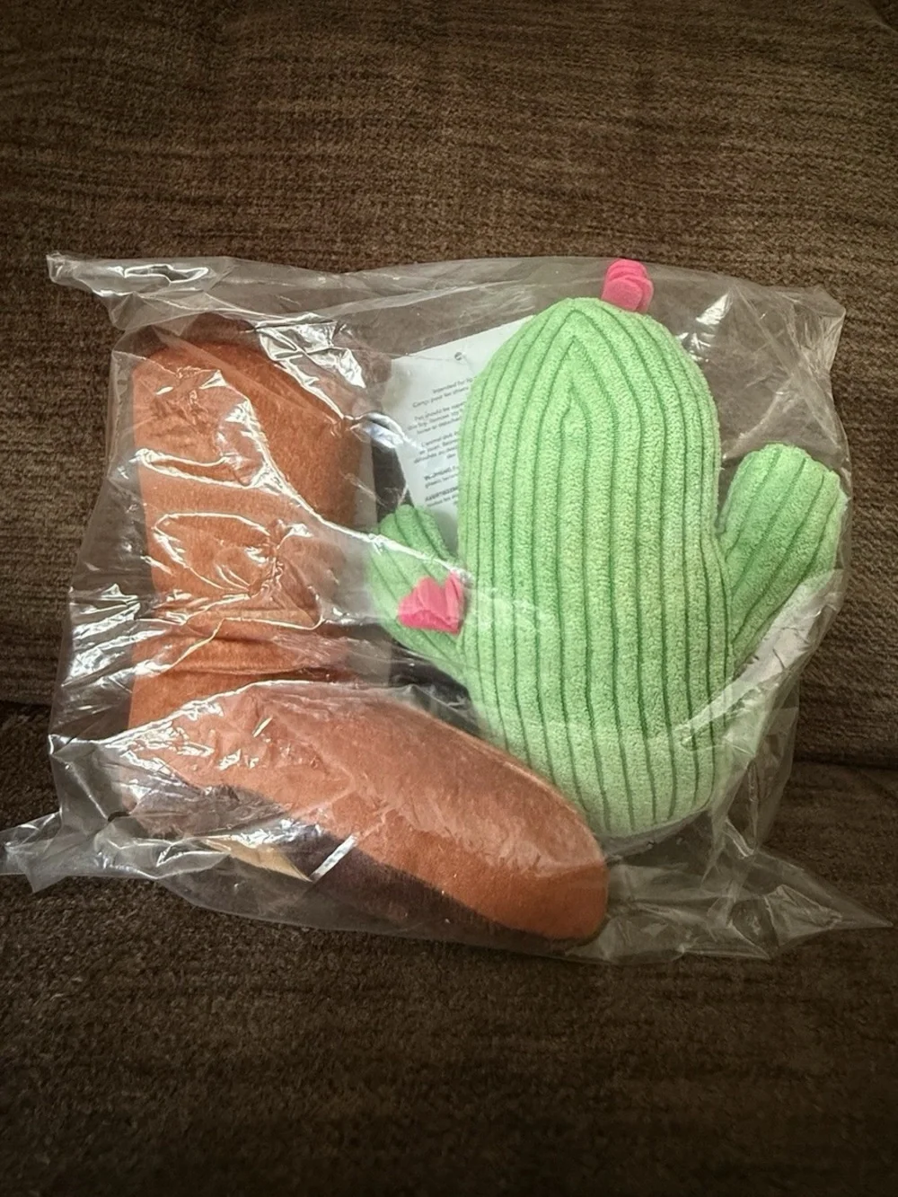 Wild West Cowboy Boot & Cactus Dog Toys with Squeakers
